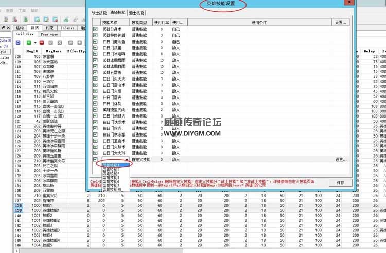 自定义技能设置